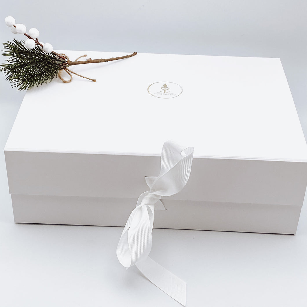 Large White Gift Box with Ribbon